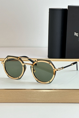 Солнцезащитные очки Round - Gold  / Green