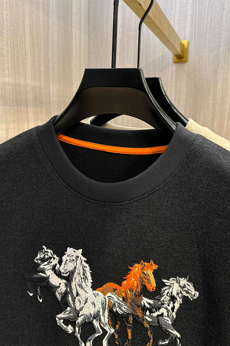 Hermes Мужской свитшот чёрного цвета 