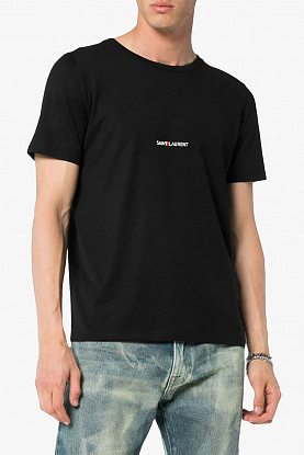 Мужская чёрная футболка logo-print 