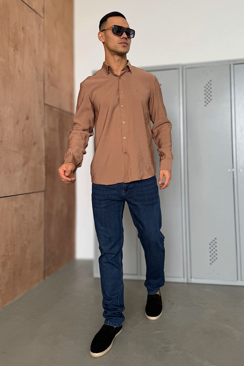 Hermes Мужская рубашка H embroidered - Brown 