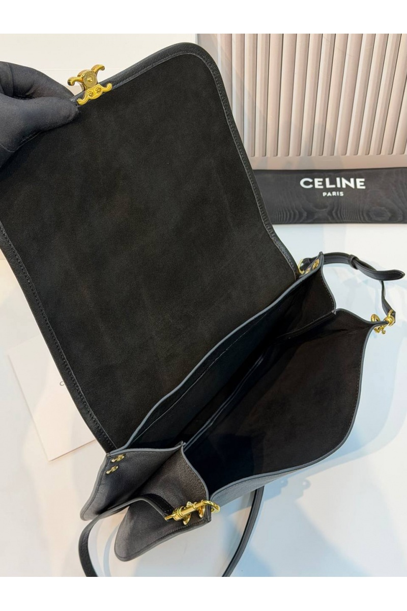 Celine Кожаная сумка Soft Triomphe Besace premium 34x25x13 см