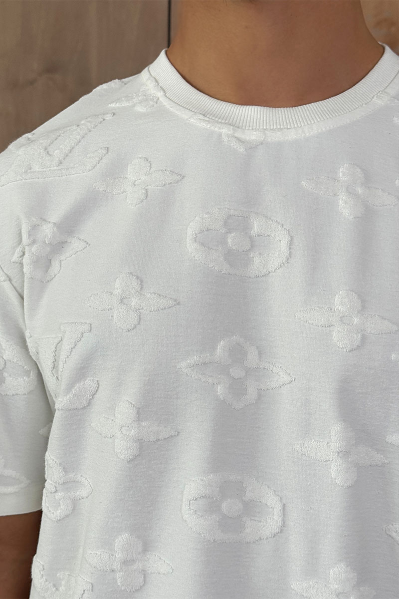 Lоuis Vuittоn Белая оверсайз футболка Monogram All-over