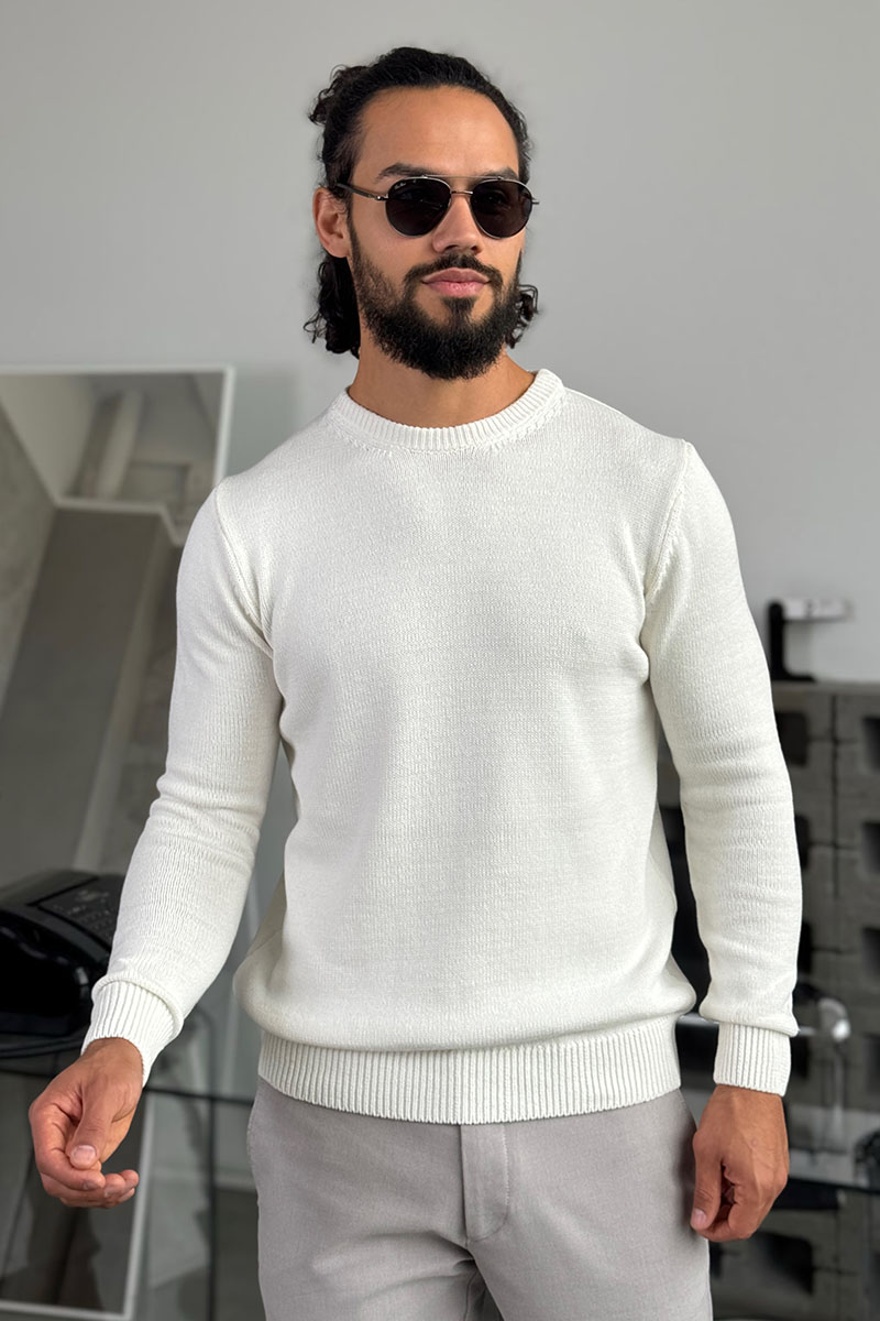 Loro Piana Мужской свитер белого цвета 