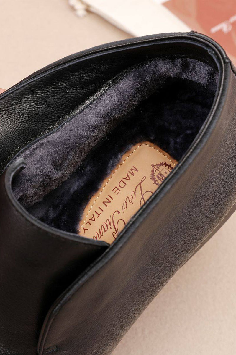 Loro Piana Кожаные лоферы с мехом Open Walk - Black