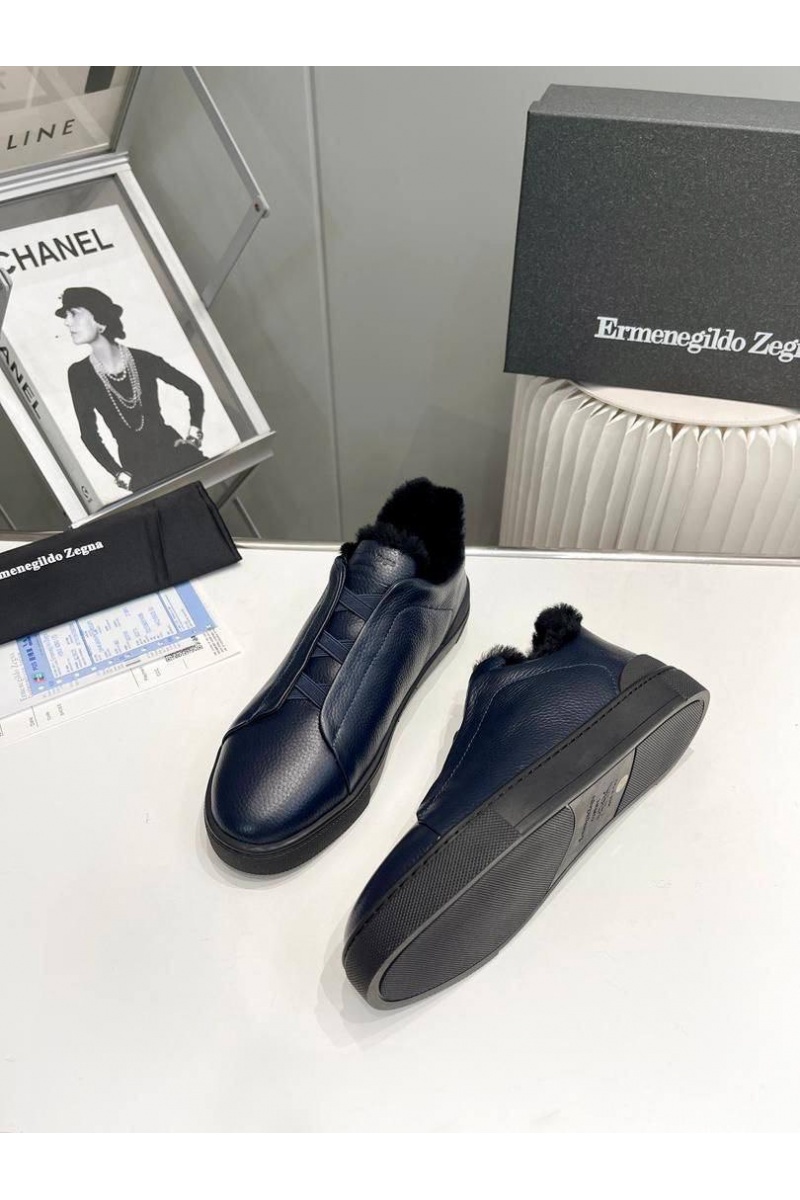 Zegna Кроссовки с мехом Triple Stitch