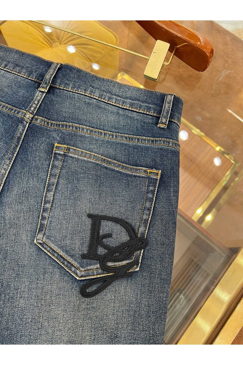 Dоlсе & Gаbbаnа Мужские синие джинсы slim fit Premium