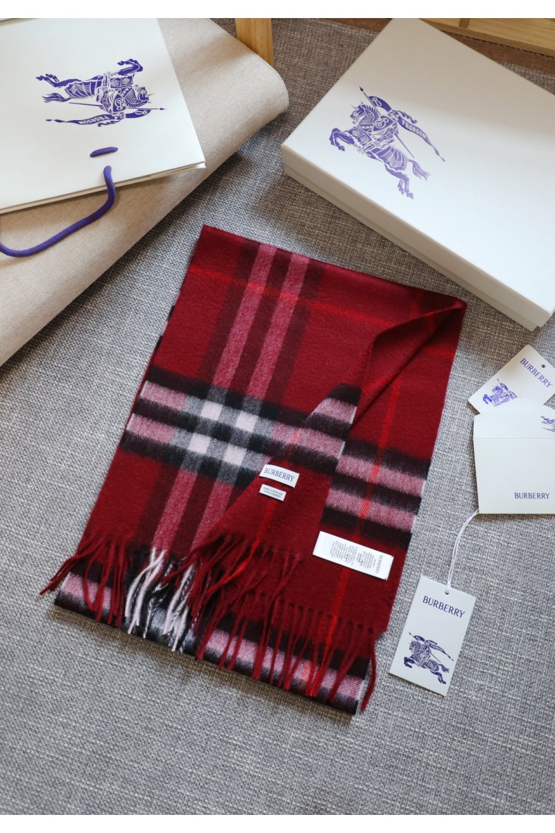 Burberry Шарф two-tone Check premium 168x30 см - Burgundy
