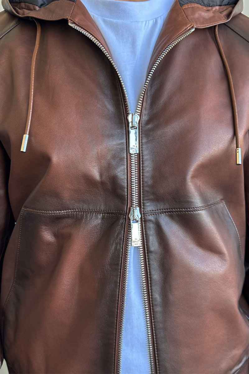 Designer Clothing Мужская кожаная куртка Berluti Premium