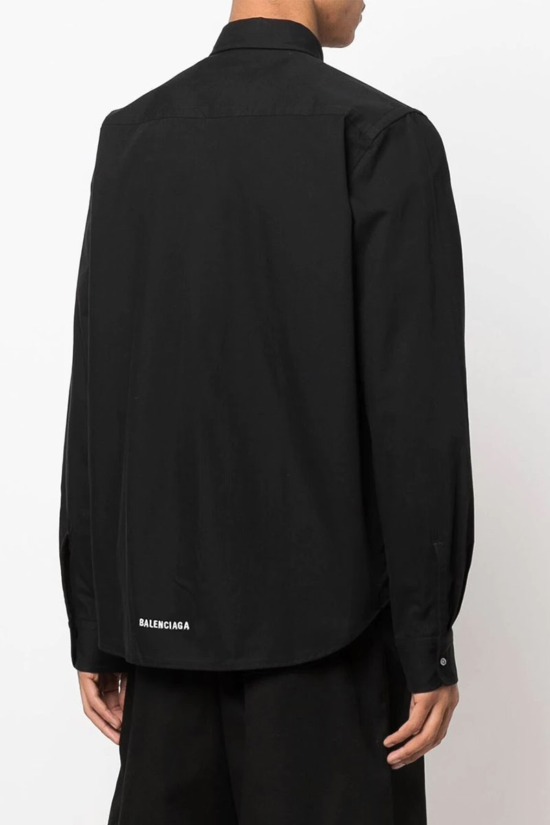 Balenciaga Чёрная мужская рубашка logo-embroidered