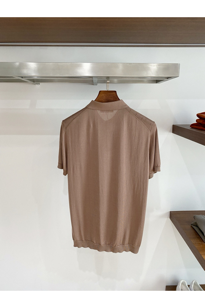 Loro Piana Мужское коричневое поло premium