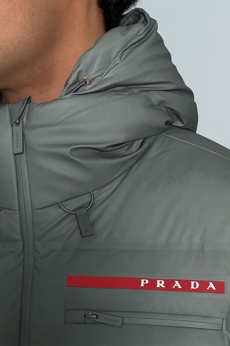 Prada Мужской пуховик Linea Rossa - Grey