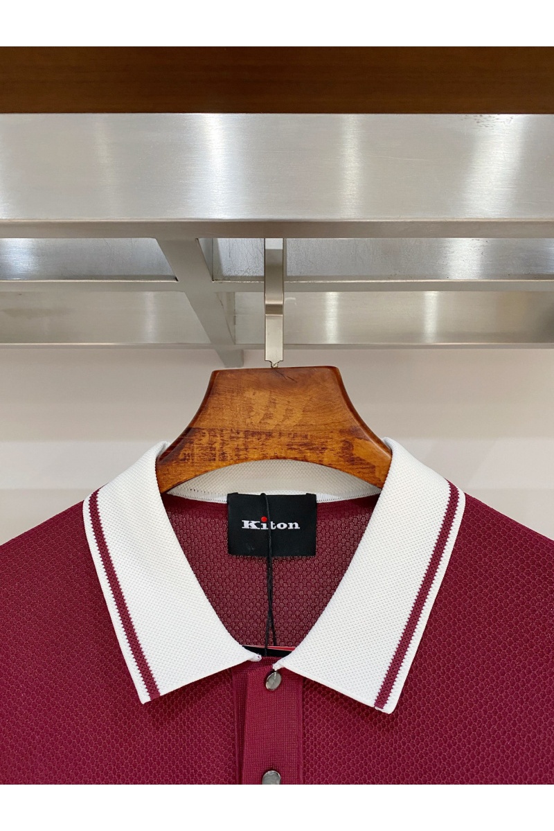 Kiton Мужское красное поло premium