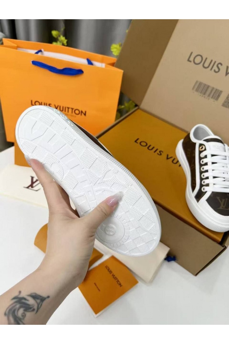 Lоuis Vuittоn Женские кожаные кеды Premium - Brown