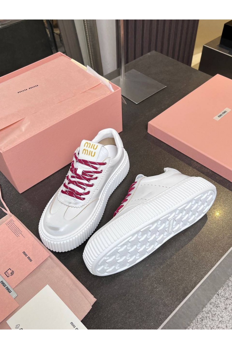 MIU MIU Женские кожаные кроссовки Premium