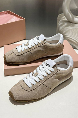 Женские замшевые кроссовки Premium - Beige