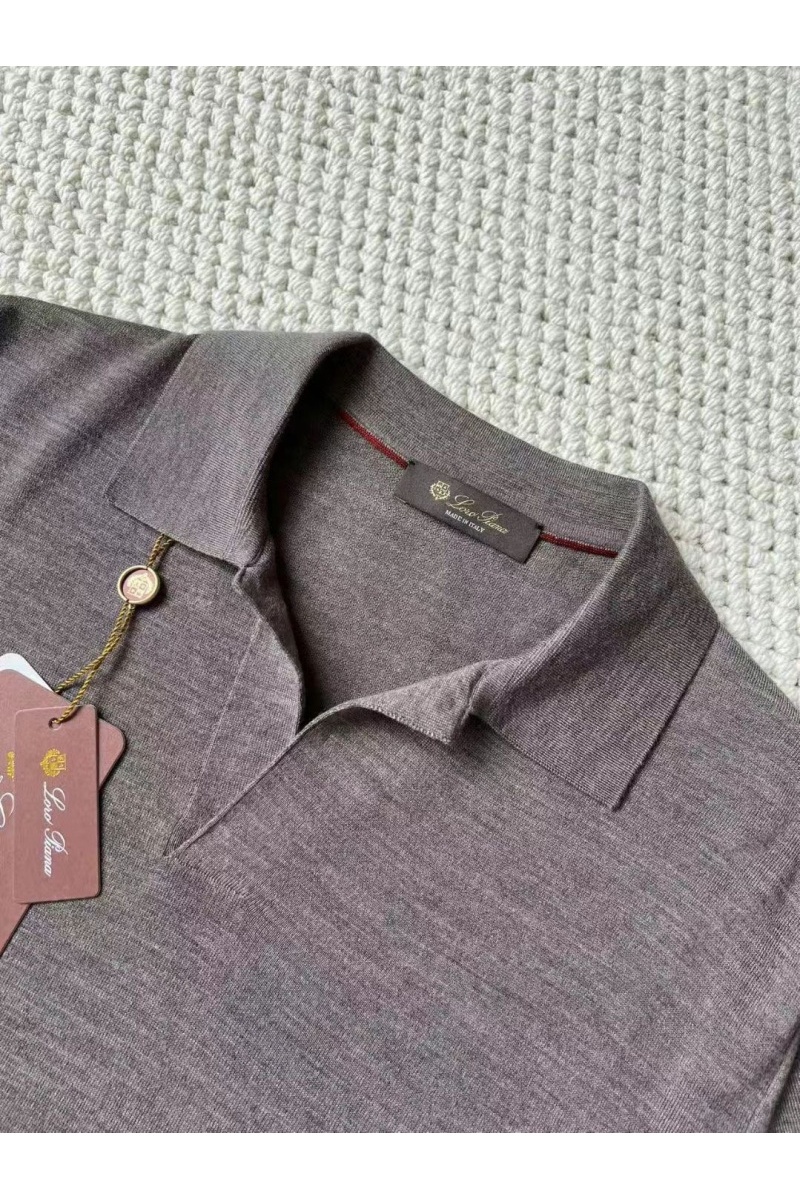 Loro Piana Поло с длинным рукавом Premium - Gray Coffee