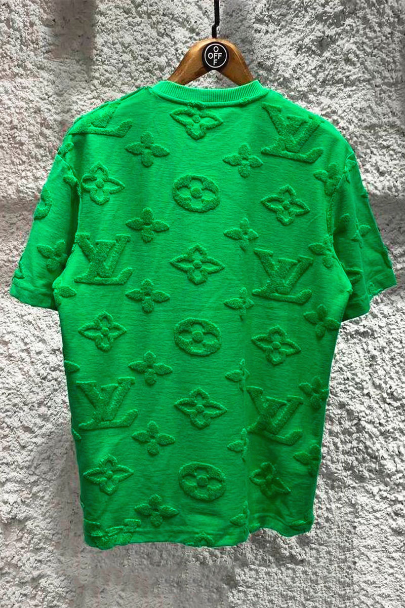 Lоuis Vuittоn Зеленая оверсайз футболка Monogram All-over
