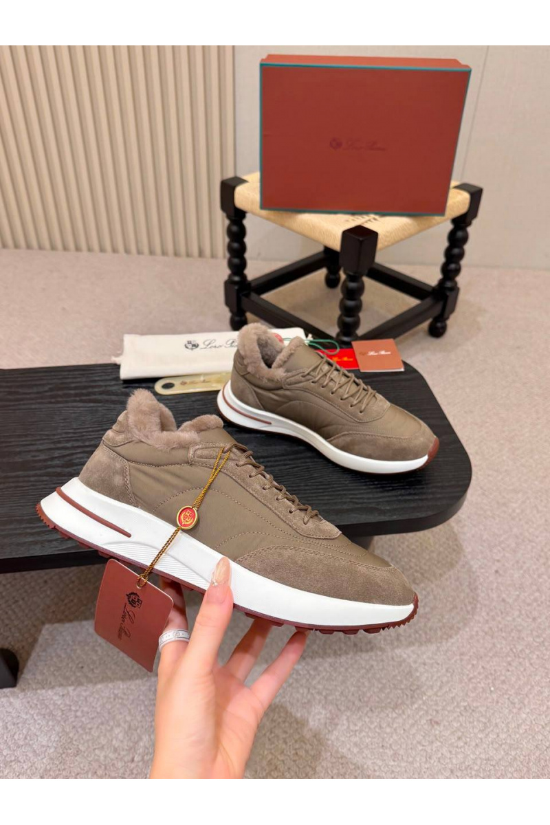 Loro Piana Кроссовки с мехом Week End Walk Evo premium