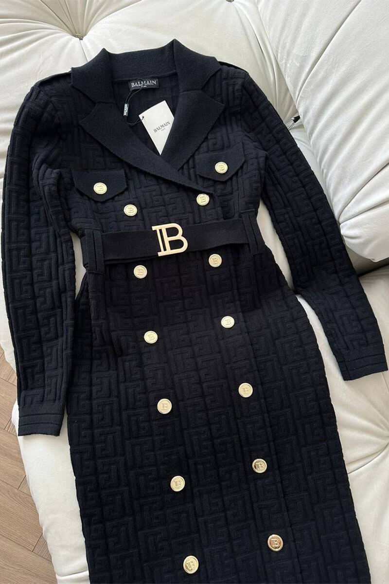 Balmain Женское бандажное платье с ремнем Balmain