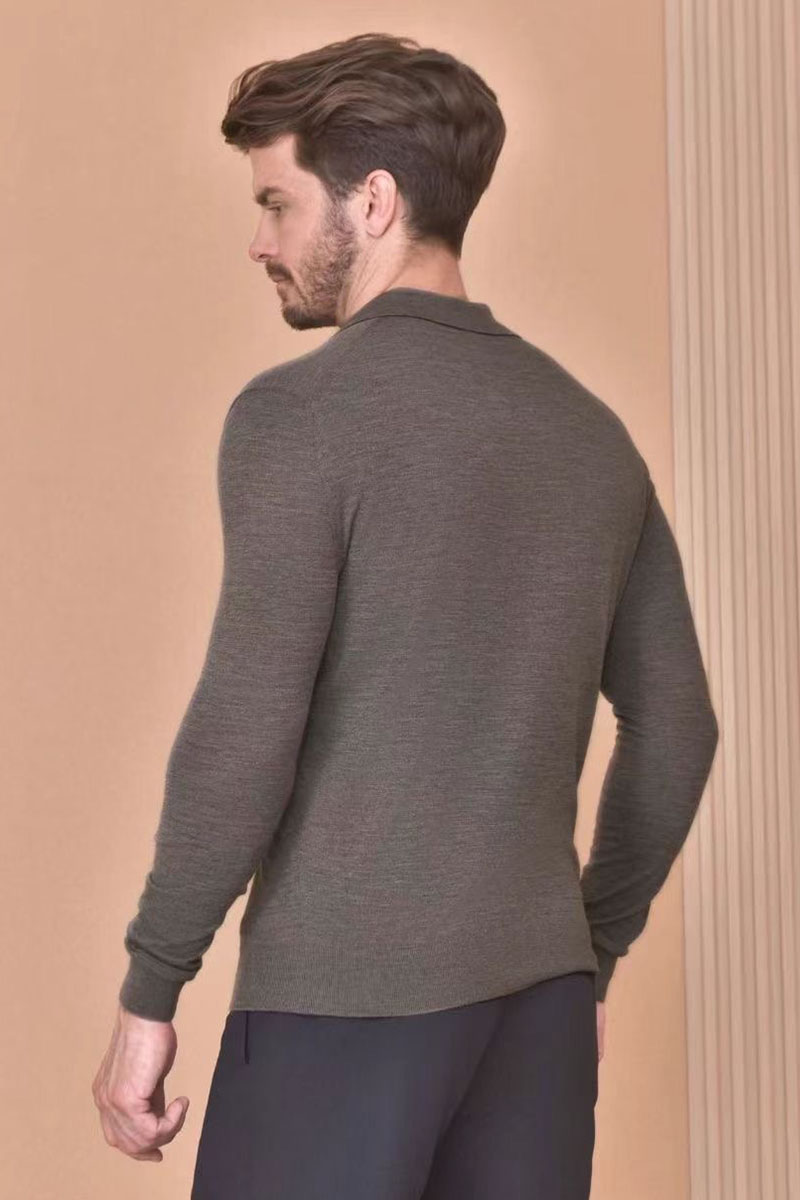 Loro Piana Поло с длинным рукавом Premium - Gray Coffee