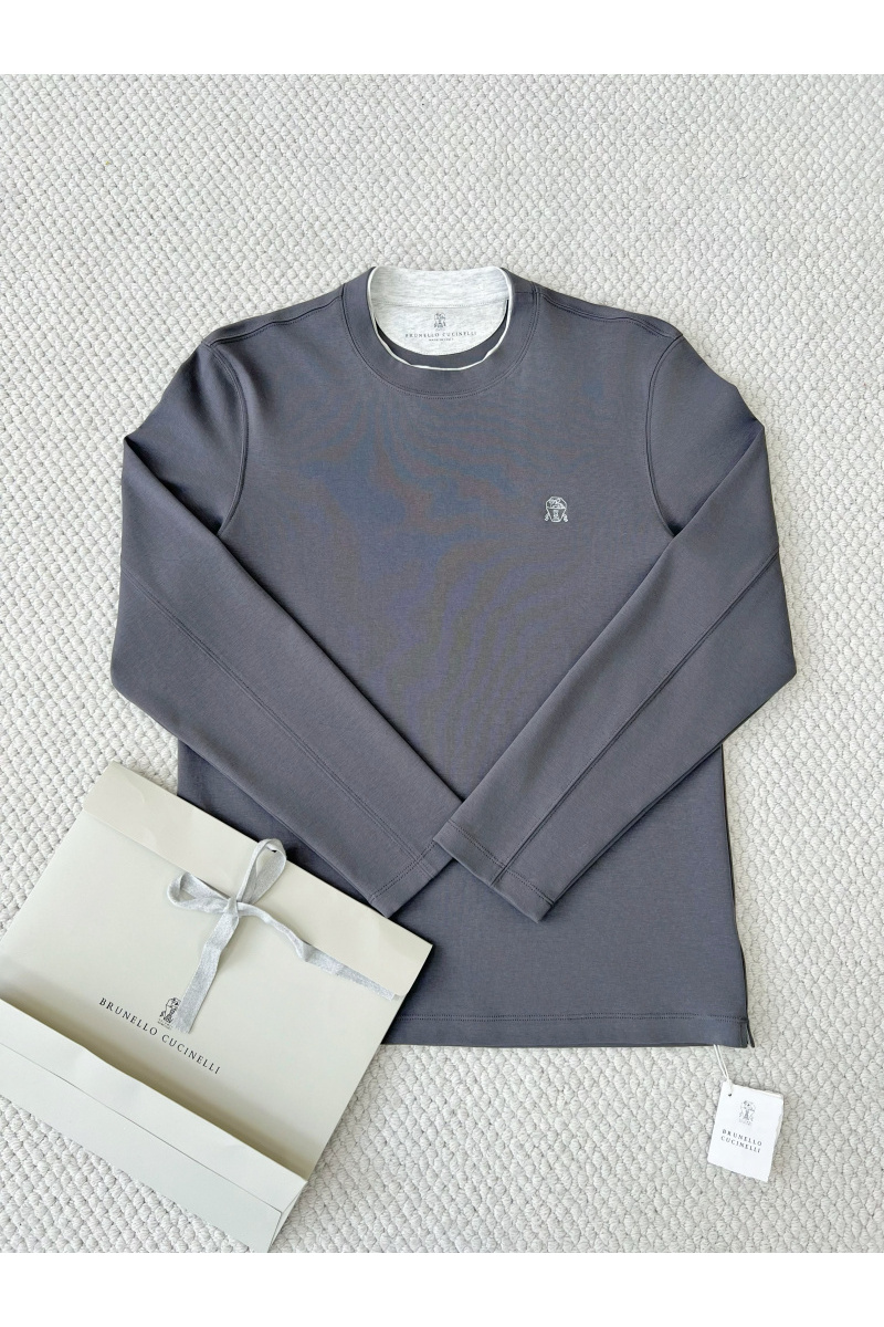 Designer Мужской тёмно-серый лонгслив Premium