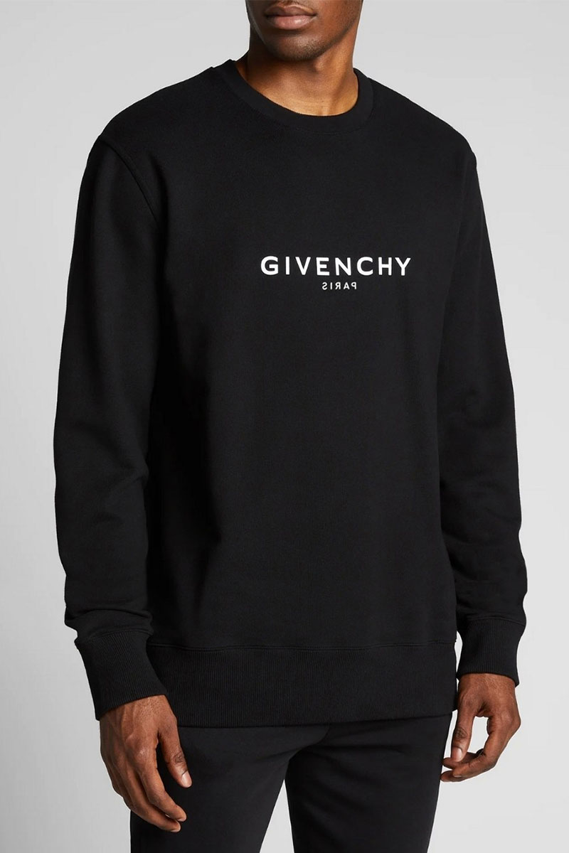 Givenchy Мужской чёрный свитшот reverse logo