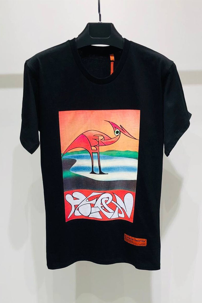 Heron Preston Чёрная оверсайз футболка abstract-print