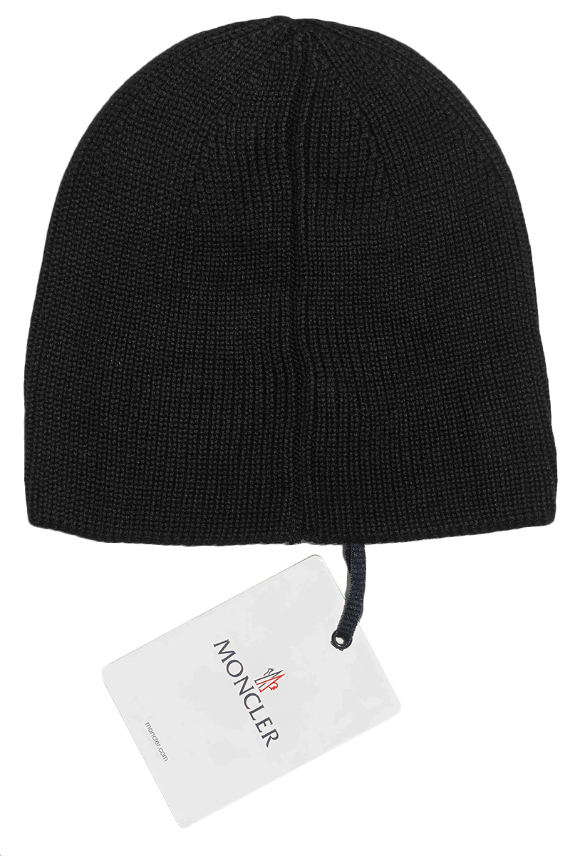 Moncler Мужская брендовая шапка чёрного цвета