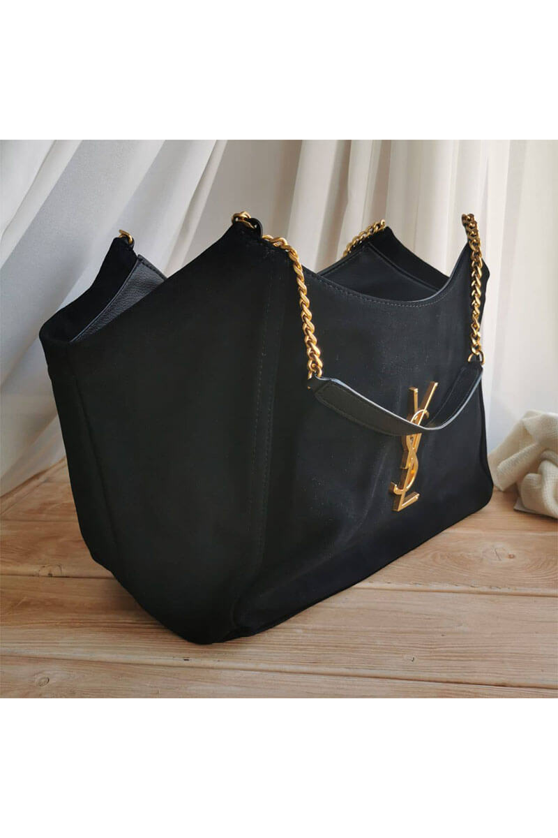 Yves Saint Laurent Замшевая сумка 35x27 см - Black
