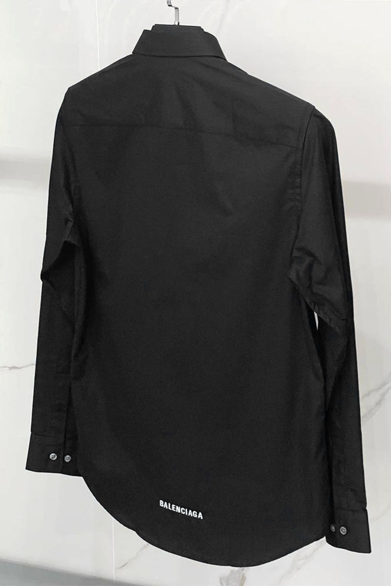 Balenciaga Чёрная мужская рубашка logo-embroidered