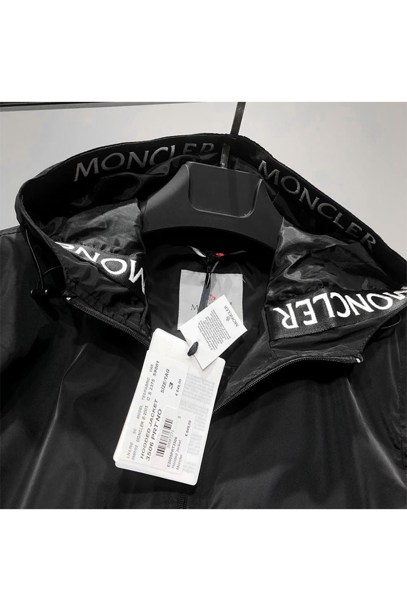 Moncler Мужская брендовая ветровка чёрного цвета