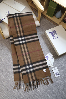 Шарф two-tone Check premium 168x30 см - Brown