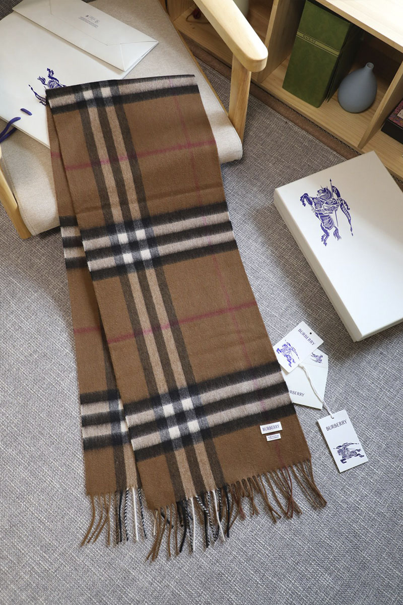 Burberry Шарф two-tone Check premium 168x30 см - Brown