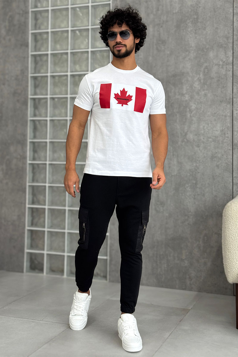 Dsquared2 Футболка белого цвета Flag of Canada 