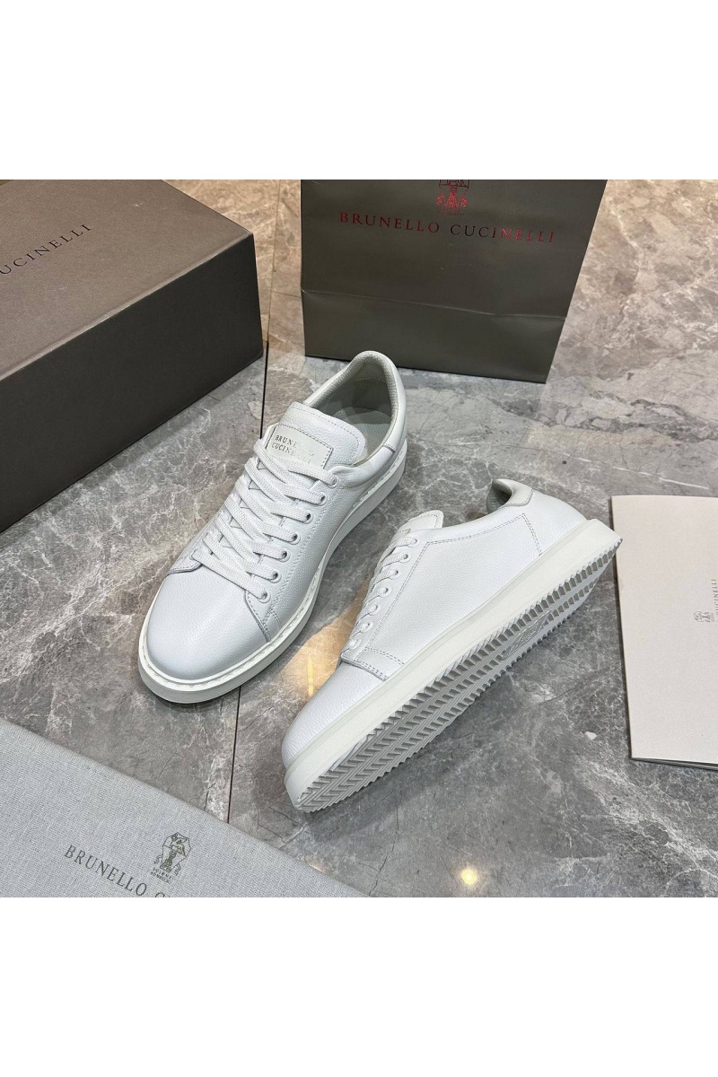 Designer Мужские кроссовки grain leather - White