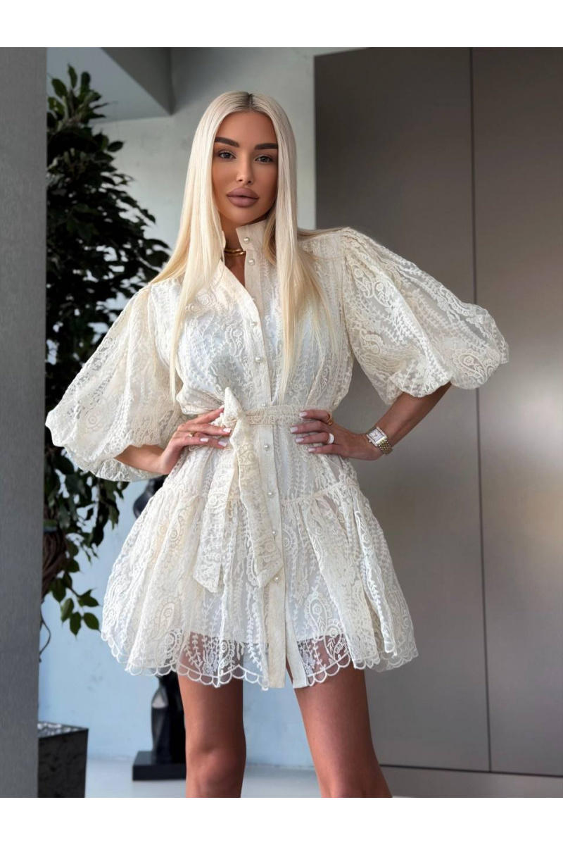 Zimmermann Женское кружевное платье premium белого цвета