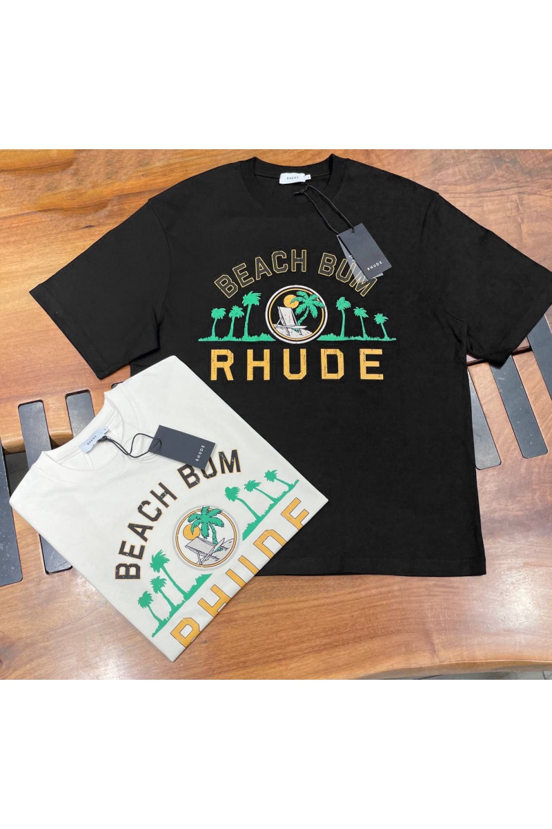 Designer Clothing Чёрная оверсайз футболка Rhude Beach Bum graphic-print 