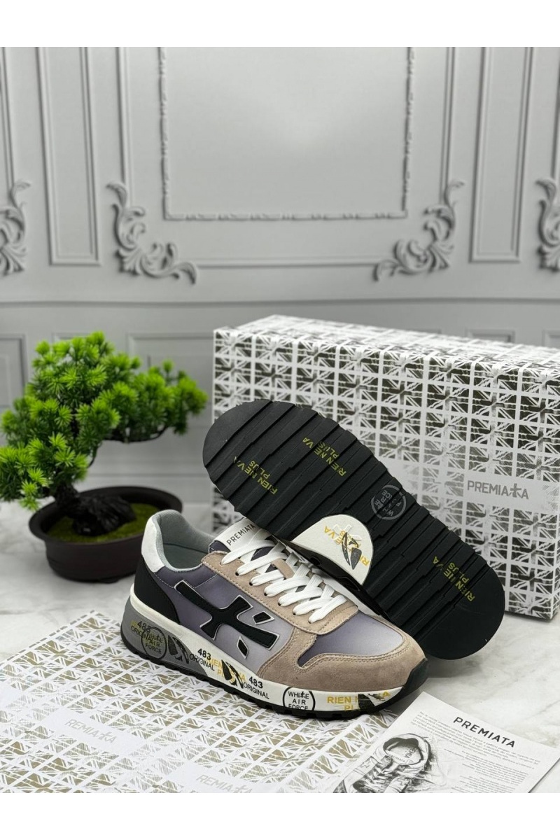 Premiata Комбинированные кроссовки Mick - Beige