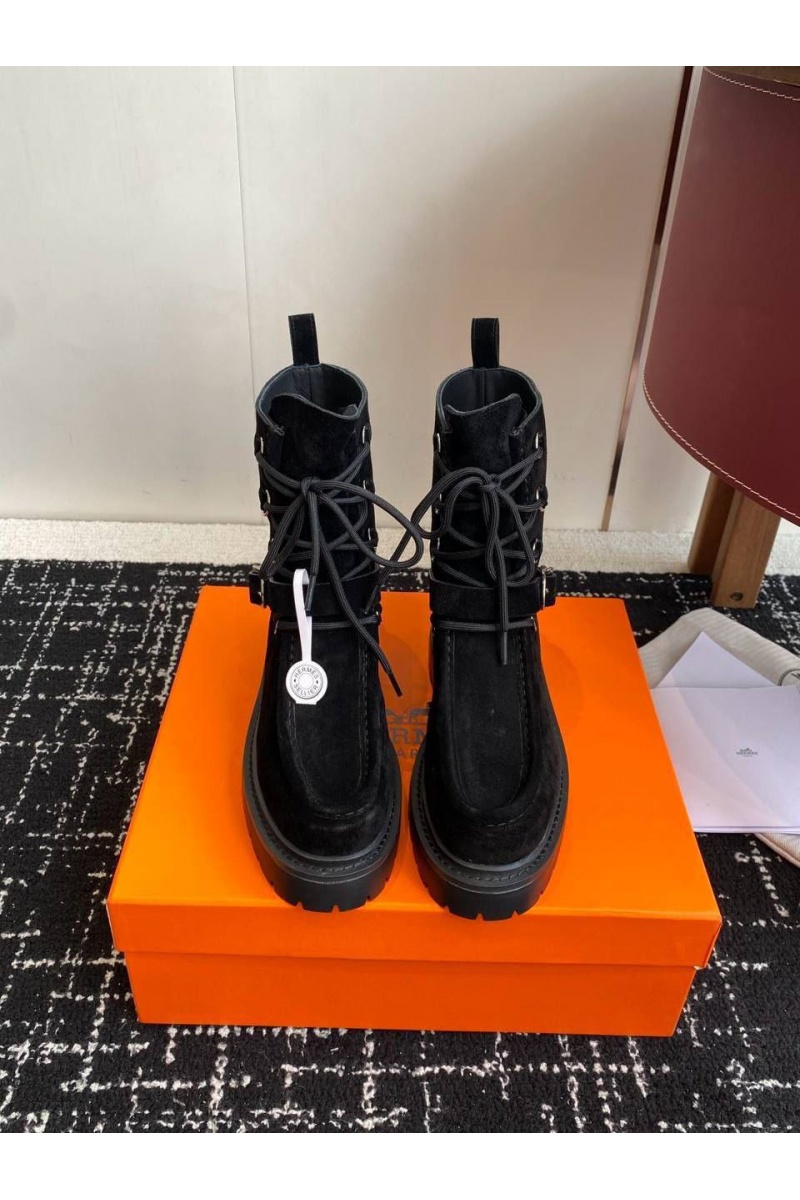 Hermes Женские замшевые ботинки Land Ankle premium
