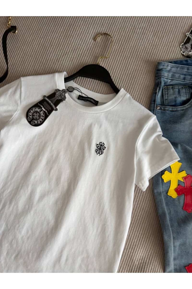 Chrome Hearts Женская белая футболка premium
