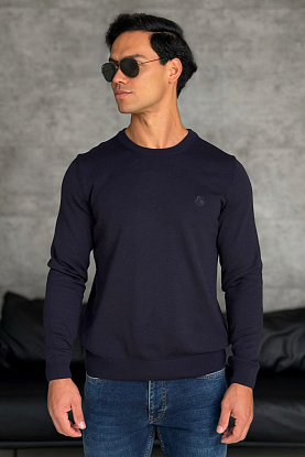 Мужской тёмно-синий джемпер 