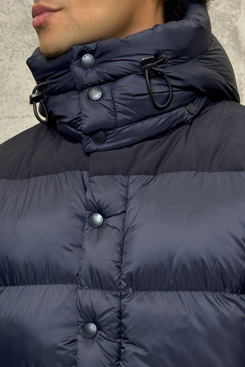 Burberry Синяя куртка со съёмными рукавами London England logo-patch