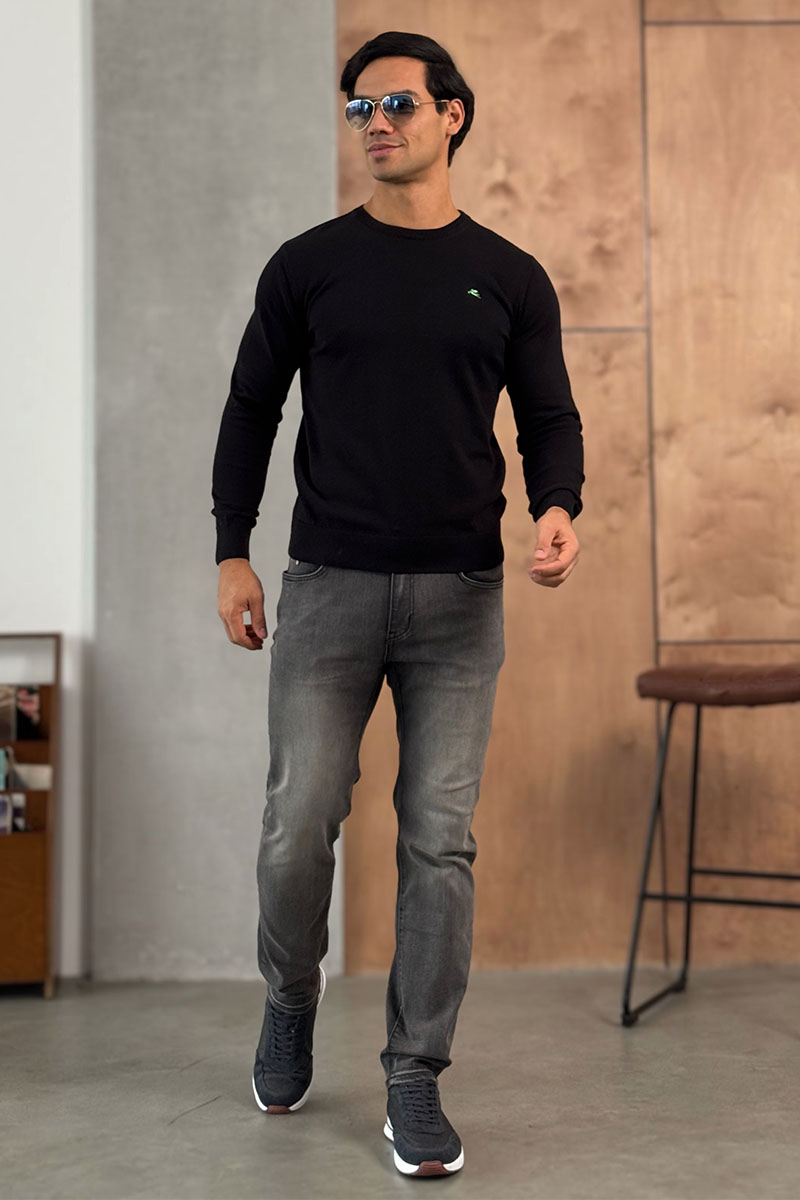 Etro Мужская чёрная кофта logo-embroidered