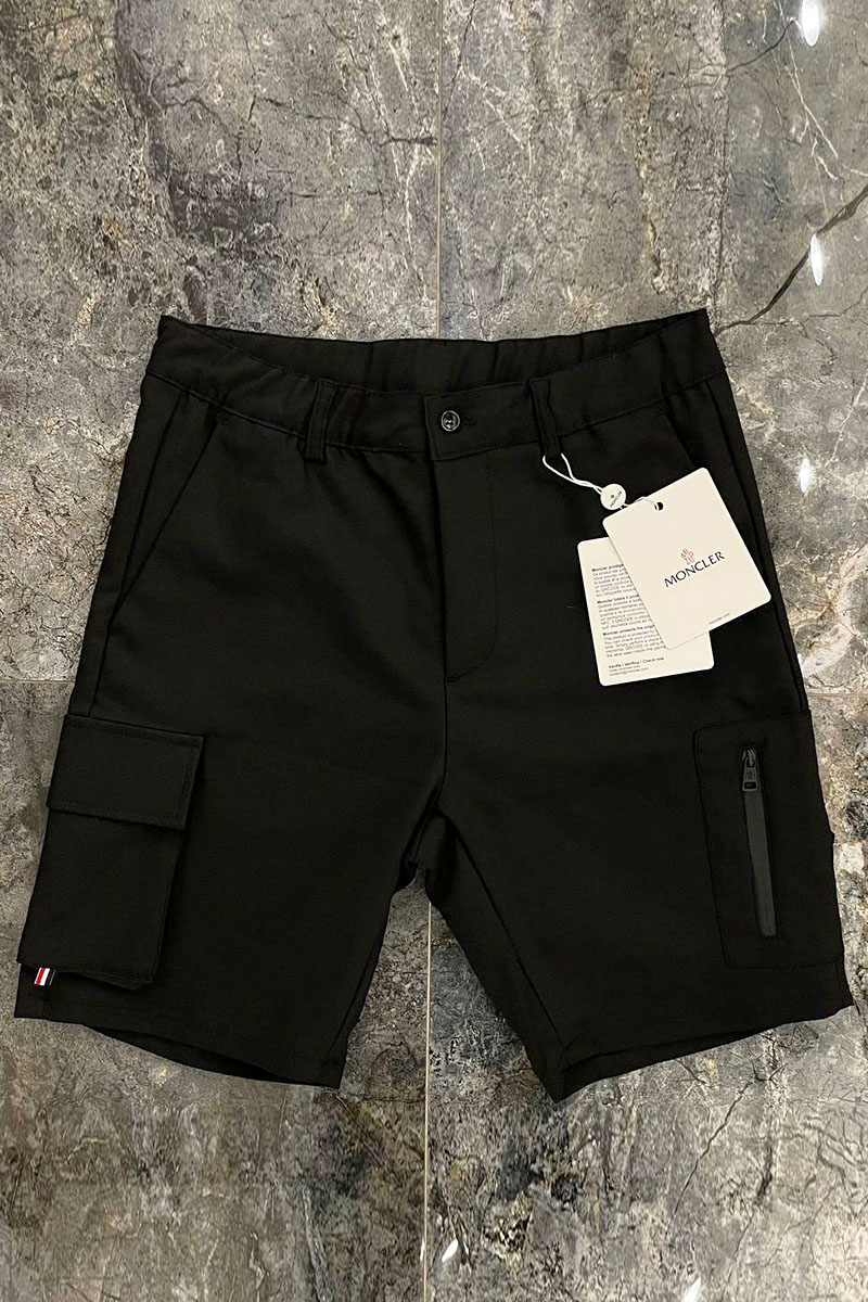 Moncler Брендовые мужские шорты чёрного цвета