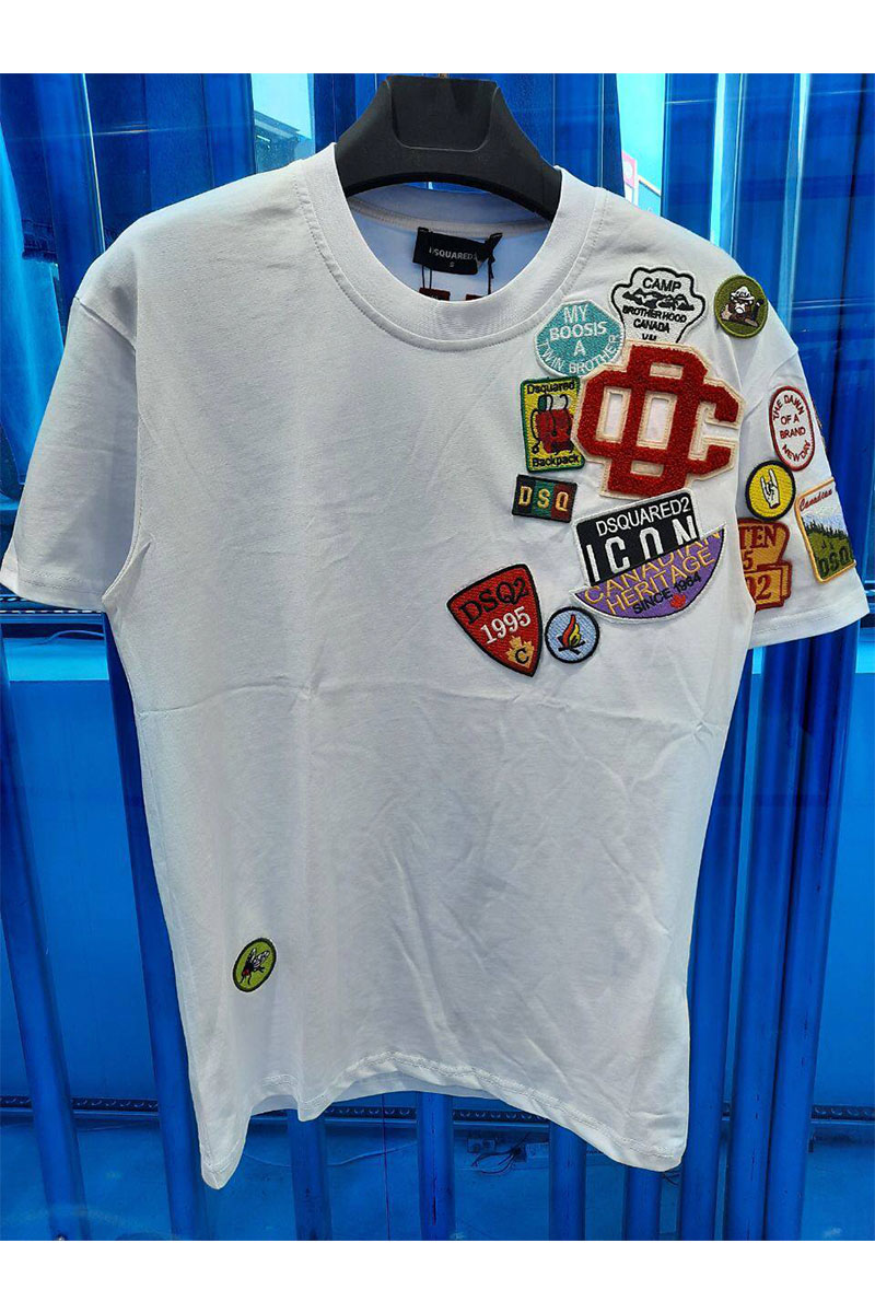 Dsquared2 Белая оверсайз футболка embroidered logo patch