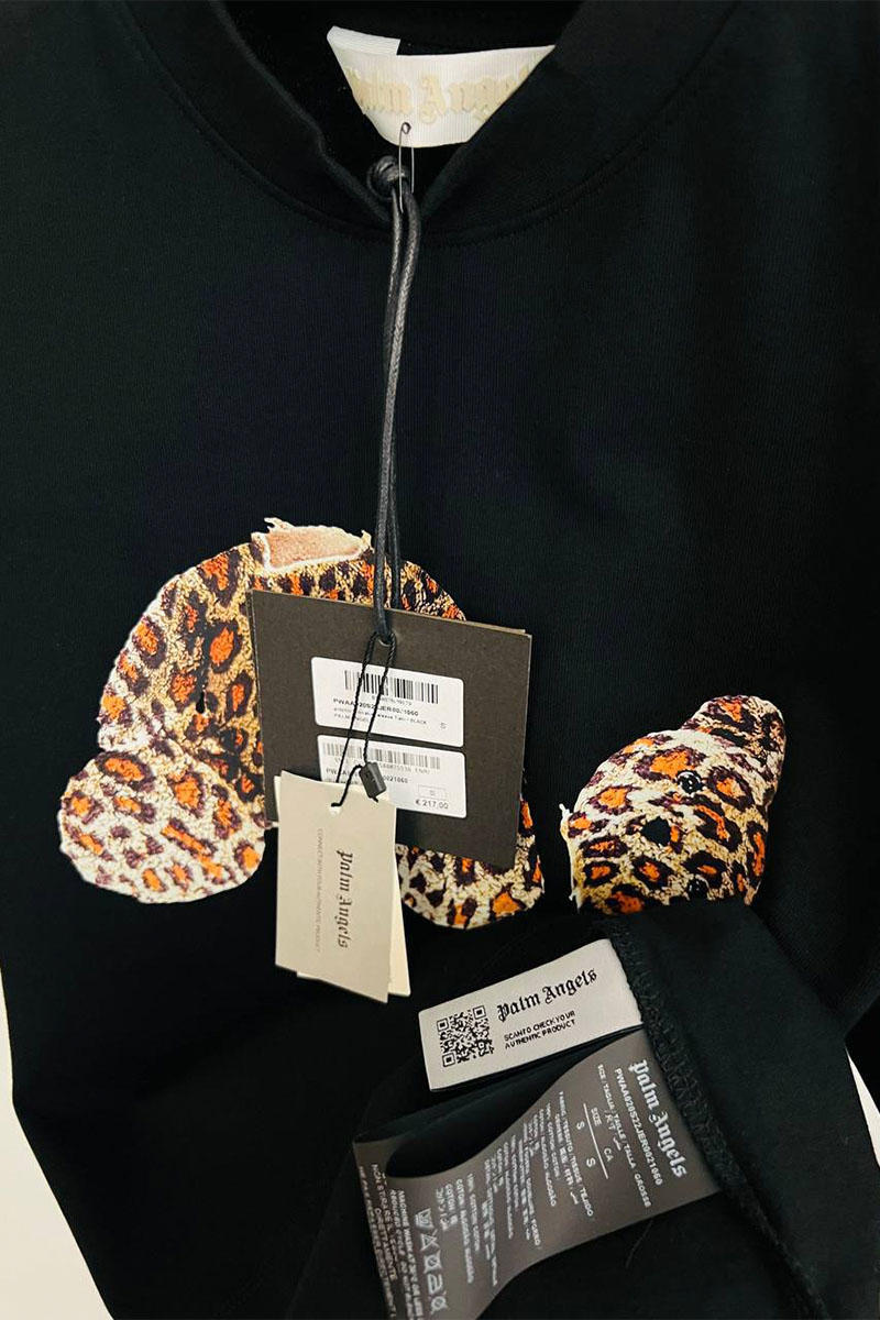 Palm Angels Белая оверсайз футболка Leopard Bear