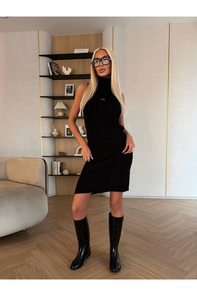 Hermes Женское вязаное платье Hermes Premium - Black