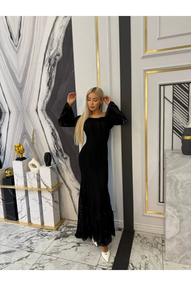 MIU MIU Кружевное женское платье с открытыми плечами 