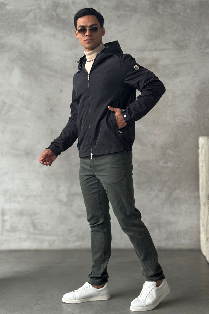 Moncler Чёрная ветровка logo-patch