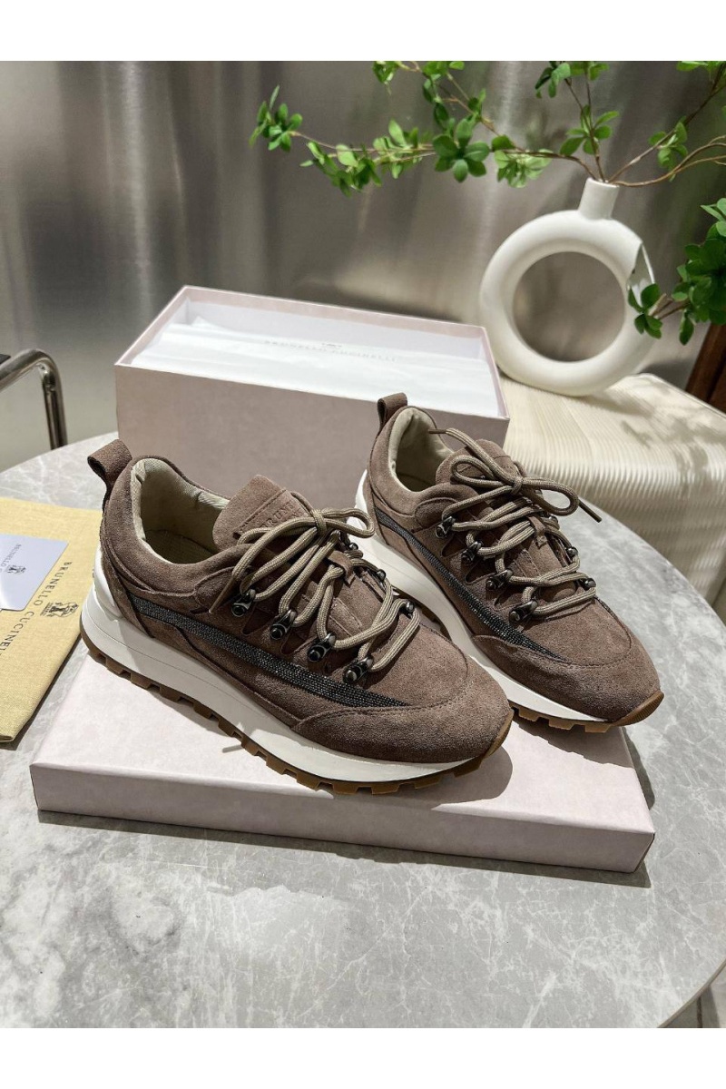 Designer Женские замшевые кроссовки Monili Premium - Brown